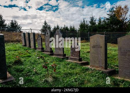 "Der beste verteidigte Friedhof der Welt" McNabs Familienfriedhof auf der McNabs Insel neben Fort McNab Stockfoto