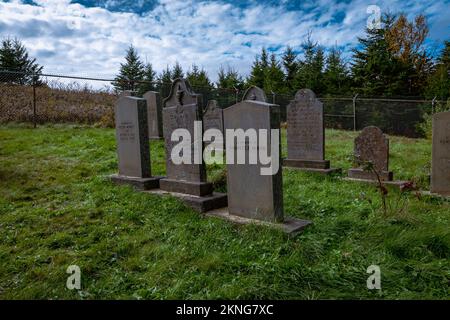 "Der beste verteidigte Friedhof der Welt" McNabs Familienfriedhof auf der McNabs Insel neben Fort McNab Stockfoto