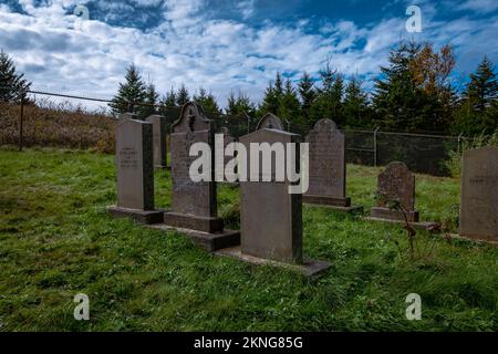 "Der beste verteidigte Friedhof der Welt" McNabs Familienfriedhof auf der McNabs Insel neben Fort McNab Stockfoto