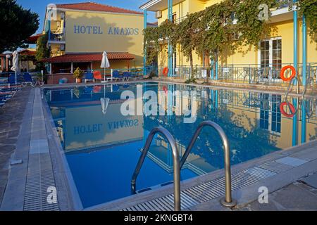 Anaxos Hotel and Pool, Lesbos, September/Oktober 2022 Stockfoto