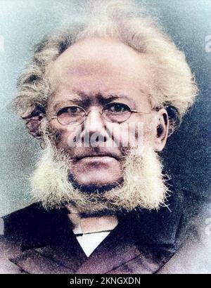 HENRIK IBSEN (1828-1906) Norwegischer Dramatiker um 1880. Stockfoto