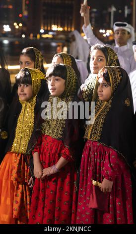 Das Katara International Dhow Festival ist ein jährliches Kulturfestival, inspiriert von Katars reichem maritimen Erbe Doha Qatar 01-12-2022 Stockfoto