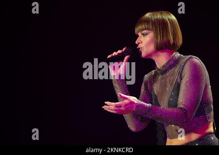 Alessandra Amoroso tritt letzte Nacht in Jesolo (VE) zum ersten Date der Tutto Accade Tour 2022 auf Stockfoto