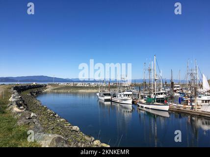 French Creek Harbour in Parksville an der Ostküste von Vancouver Island, British Columbia, Kanada Stockfoto