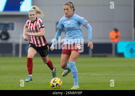 Manchester, Großbritannien. 27.. November 2022. Manchester City Academy Stadium, Manchester, Greater Manchester, 27.. November 2022 der FA WomenÕs Continental Tyres League Cup Manchester City gegen Sunderland Flippa Angeldahl von Manchester City Frauen Kredit: Touchlinepics/Alamy Live News Stockfoto