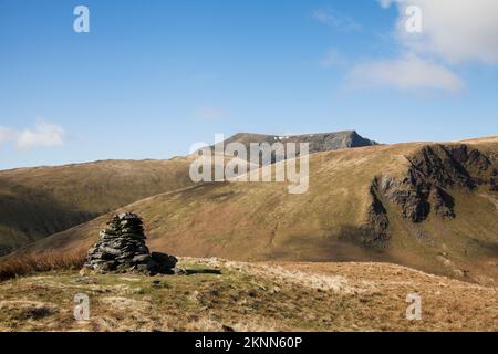 Blencathra aus der Cairn auf Souther Fell, im englischen Lake District Stockfoto