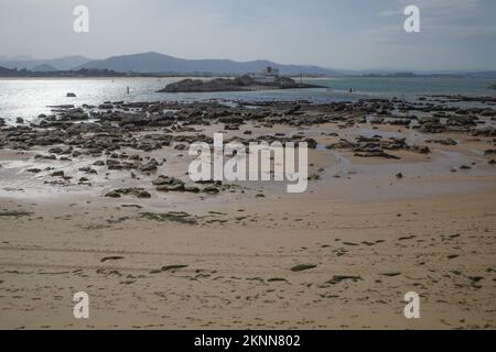 Playa de los Bikinis, Magdalena Peninsula, Santander, Kantabrien, Spanien Stockfoto