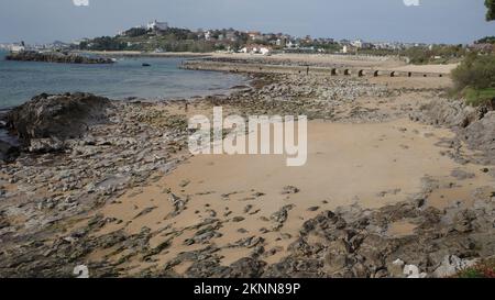 Playa de los Bikinis, Magdalena Peninsula, Santander, Kantabrien, Spanien Stockfoto