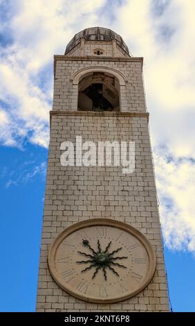 Der Glockenturm Der Stadt, Luza-Platz, Dubrovnik, Kroatien Stockfoto
