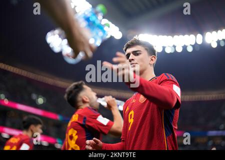 Al-Khor, Katar. 27.. November 2022. Gavi (ESP) Fußball : FIFA Weltmeisterschaft Katar 2022 Gruppe E Spiel Spanien 1-1 Deutschland im Al Bayt Stadion in Al Khor, Katar . Kredit: Naoki Morita/AFLO SPORT/Alamy Live News Stockfoto