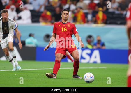 Al-Khor, Katar. 27.. November 2022. Rodri (ESP) Fußball : FIFA-Weltmeisterschaft Katar 2022 Gruppe E Spiel zwischen Spanien 1-1 Deutschland im Al Bayt Stadion in Al Khor, Katar . Kredit: Naoki Morita/AFLO SPORT/Alamy Live News Stockfoto