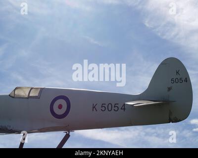 Nachbildung der Supermarine Spitfire K5054 am Southampton Airport, Hampshire, England. Stockfoto