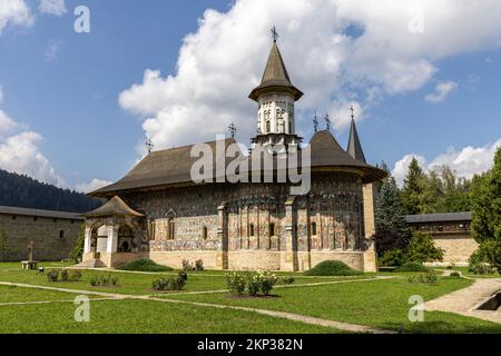 Kloster Sucevita, UNESCO-Weltkulturerbe als eine der bemalten Kirchen von Moldawien, Rumänien Stockfoto