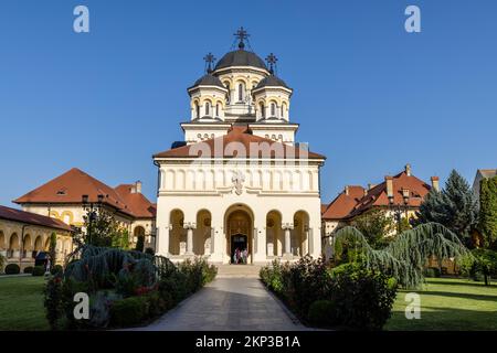 Kathedrale der Wiedervereinigung Alba Iulia in der historischen Region Siebenbürgen, Rumänien Stockfoto