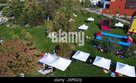 Drohnenaufnahmen vom Festspielgebiet Stockfoto