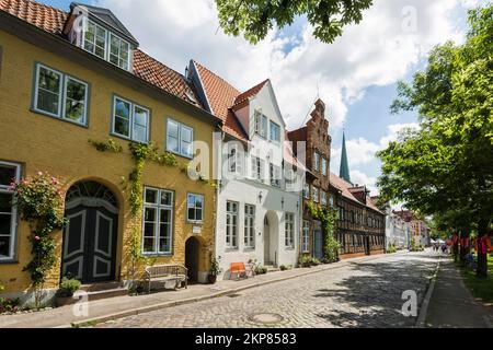 Historische Wohngebäude, Altstadt, Lübeck, Schleswig-Holstein, Deutschland, Europa Stockfoto