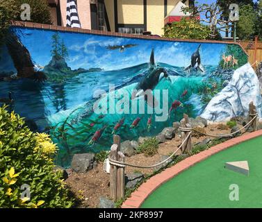 Paradise Minigolf und Fun Park in Parksville auf Vancouver Island, British Columbia, Kanada Stockfoto