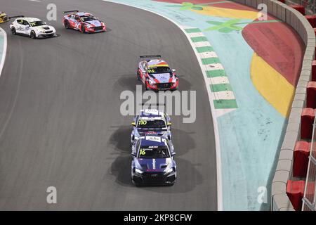 16 MAGNUS Gilles (BEL), Comtoyou Team Audi Sport, Audi RS 3 LMS, Action während des WTCR-Rennens Saudi-Arabien 2022, 9.. Runde des FIA World Touring Car Cup 2022, auf der Jeddah Corniche Circuit vom 25. Bis 27. November in Jeddah, Saudi-Arabien - Foto: GR..gory Lenormand/DPPI/LiveMedia Stockfoto