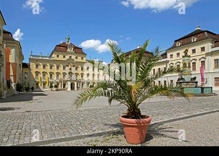 Residenzschloss, Schlosshof, Ludwigsburg, Baden-Württemberg, Deutschland, Europa Stockfoto