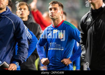 Warschau, Polen. 16.. September 2022. Maciej Sliwa von Miedz während des Spiels der polnischen PKO Ekstraklasa League zwischen Legia Warszawa und Miedz Legnica im Marschall Jozef Pilsudski Legia Warsaw Municipal Stadium. Endstand: Legia Warszawa 3:2 Miedz Legnica. (Foto: Mikolaj Barbanell/SOPA Images/Sipa USA) Guthaben: SIPA USA/Alamy Live News Stockfoto