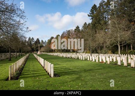 Friedhof der Commonwealth war Graves Commission auf dem Kölner Südfriedhof im Bezirk Zollstock, Köln. Der Commonwealth War Cemeter Stockfoto