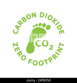 Vektoraufkleber für Null-CO2-Fußabdruck. CO2-freies Kreisetikett. Stock Vektor