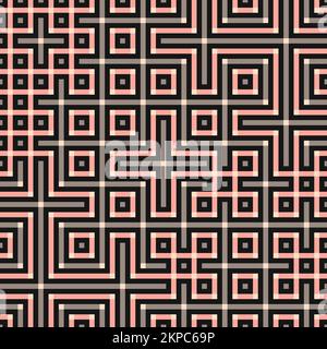 Abstrakte Linie Labyrinth generative Kunst Hintergrund Kunst Illustration Stock Vektor