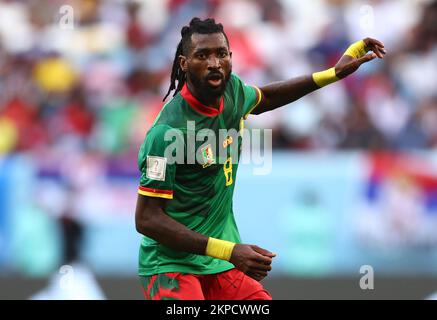 Al Wukair, Katar. 28.. November 2022. Andre-Frank Anguissa aus Kamerun während des Spiels der FIFA-Weltmeisterschaft 2022 im Al Janoub Stadium, Al Wukair. Der Bildausdruck sollte lauten: David Klein/Sportimage Credit: Sportimage/Alamy Live News/Alamy Live News Stockfoto