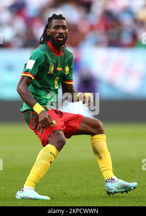 Al Wukair, Katar. 28.. November 2022. Andre-Frank Anguissa aus Kamerun während des Spiels der FIFA-Weltmeisterschaft 2022 im Al Janoub Stadium, Al Wukair. Der Bildausdruck sollte lauten: David Klein/Sportimage Credit: Sportimage/Alamy Live News/Alamy Live News Stockfoto