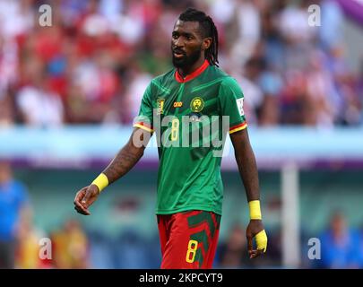 Al Wukair, Katar. 28.. November 2022. Andre-Frank Anguissa aus Kamerun während des Spiels der FIFA-Weltmeisterschaft 2022 im Al Janoub Stadium, Al Wukair. Der Bildausdruck sollte lauten: David Klein/Sportimage Credit: Sportimage/Alamy Live News/Alamy Live News Stockfoto