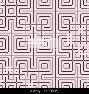 Abstrakte Linie Labyrinth generative Kunst Hintergrund Kunst Illustration Stock Vektor