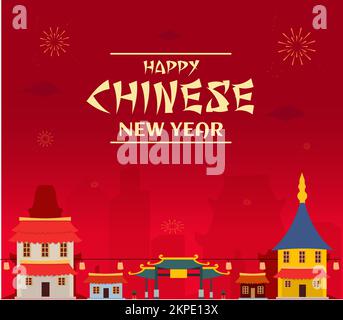 Frohes chinesisches Neujahrsvektor Stock Vektor