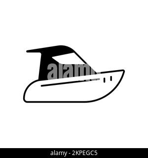 Electric Boat Icon, genießen Sie den Rand des Ozeans oder den See mit einem kleinen Boot. Stock Vektor