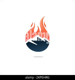 Ein Vektorlogo in einer Form der modernen Berglamme, isoliert auf weißem Hintergrund Stock Vektor