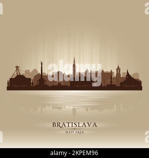 Bratislava Slowakei Skyline Vektorsilhouette Illustration Stock Vektor