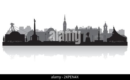 Bratislava Slowakei Skyline Vektorsilhouette Illustration Stock Vektor