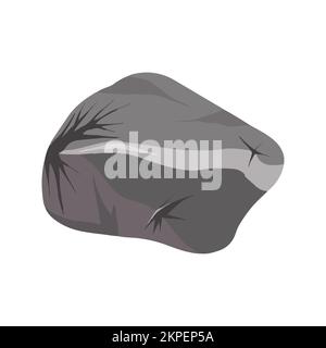 Vektorsteine und Berge isoliert auf weißem Hintergrund. Magische Steine im 2D-Stil für Spieldesign. Stock Vektor