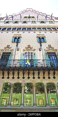 Fassade der Casa Ametller am Paseo de Gracia in Barcelona, Katalonien, Spanien, Europa Stockfoto