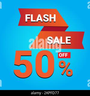 Ein Vektor bearbeitbarer Werbebanner Flash Sale-Werbeaufkleber Stock Vektor