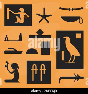 Uralte Hieroglyphen alter Zivilisationsvektor Stock Vektor