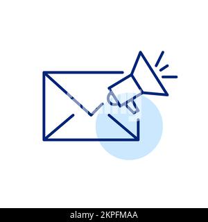 Werbe-E-Mail. Kommerzielle Angebote. Pixelgenaue, bearbeitbare Konturlinie Stock Vektor