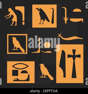 Uralte Hieroglyphen alter Zivilisationsvektor Stock Vektor