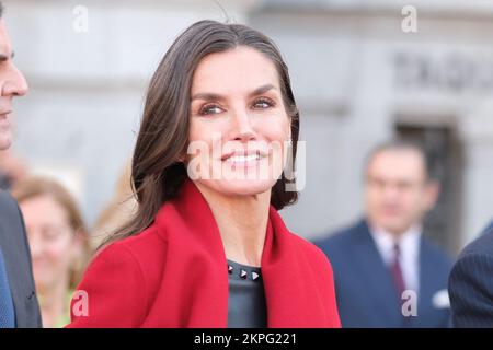 Königin Letizia von Spanien nimmt am 10.. Gipfel der Anwältinnen im Cibeles Palace in Madrid Teil. (Foto: Atilano Garcia / SOPA Images / Sipa USA) Stockfoto