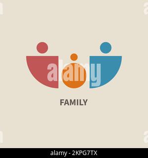 Familie, Eltern minimales geometrisches Logo. Familienkonzept Stock Vektor