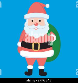 weihnachtsmann mit einer Tasche voller Geschenke Stock Vektor