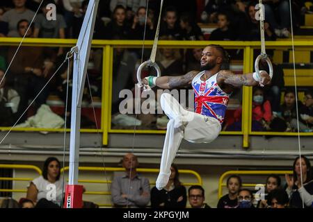 Busto Arsizio, Italien. 26.. November 2022. Courtney Tullock während des Grand Prix di Ginnastica 2022 in der E-Work Arena, Busto Arsizio. (Foto: Fabrizio Carabelli/SOPA Images/Sipa USA) Guthaben: SIPA USA/Alamy Live News Stockfoto