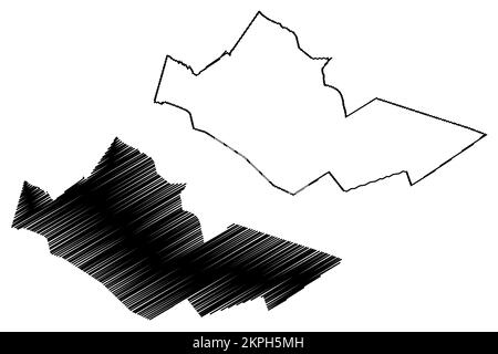 Abasolo Gemeinde (Freier und souveräner Staat von Coahuila de Zaragoza, Mexiko, Vereinigte mexikanische Staaten) Karte Vektor Illustration, scribble Skizze Abasol Stock Vektor