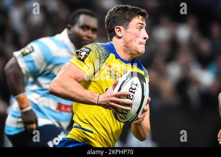 Nanterre, Frankreich, Frankreich. 27.. November 2022. Bautista DELGUY von Clermont während des TOP 14-Spiels zwischen Racing 92 und ASM Clermont Auvergne in der Paris La Defense Arena am 27. November 2022 in Nanterre bei Paris, Frankreich. (Kreditbild: © Matthieu Mirville/ZUMA Press Wire) Stockfoto