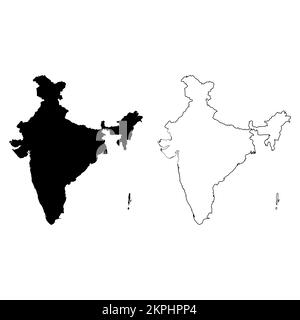 Kartengrafik Indien, Symbol Reiseregion, Land indianeratlas Region, Vektorgrafik . Stock Vektor