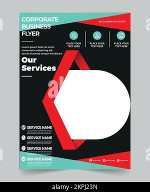 Professionelle Business Flyer Design-Vorlage für Unternehmen Stock Vektor